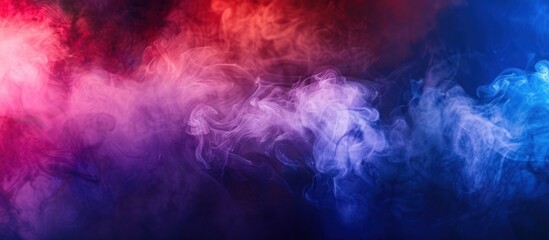Fototapeta na wymiar Colorful dramatic red, blue, and purple colors smoke or fog for abstract background. AI generated