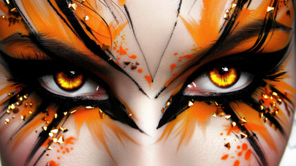 Professional make-up for a magical fantasy style. Makeup for filming or cosplay parties