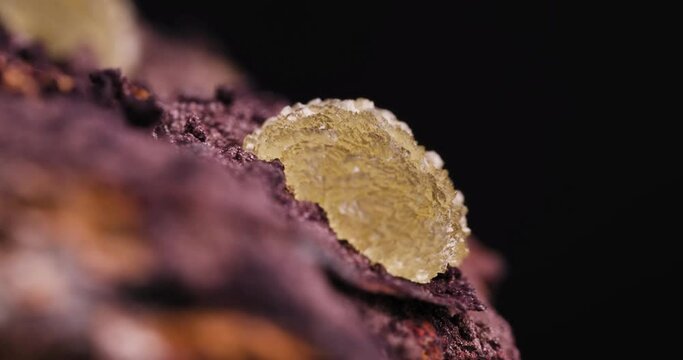 austinite crystals. macro rotation in 4k. Fom Ojuela Mine, Mapimi, Durango, Mexico. 
