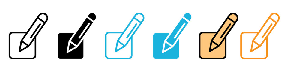 Edit icon logo set vector