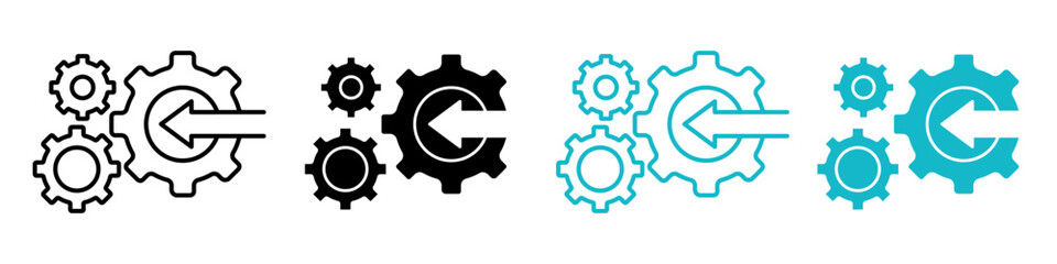 Integration icon logo set vector