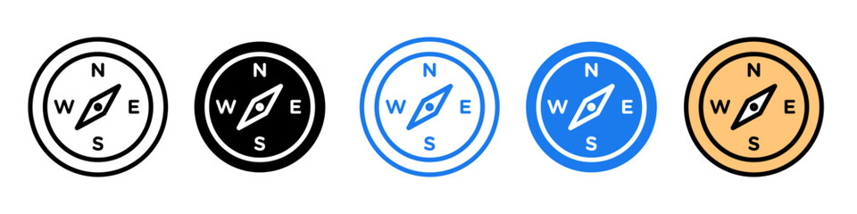 Compass icon logo set vector
