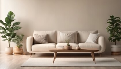 Serene living room interior with modern furniture