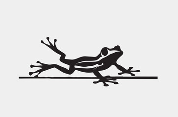 Frog silhouette vector on white background