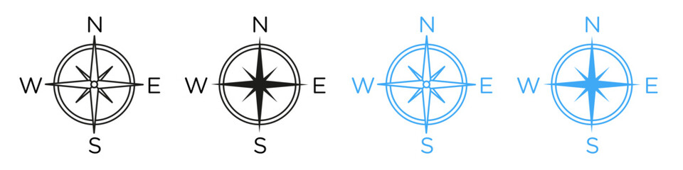 Compass icon mark in filled style