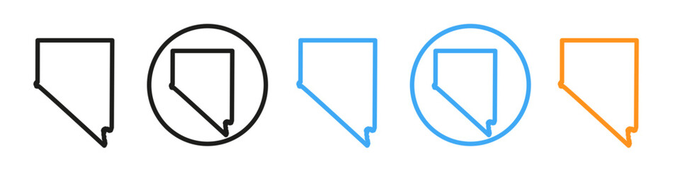 Nevada map icon mark in filled style