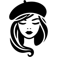 Trendy Woman Wearing Hat Illustration.