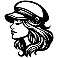 Trendy Woman Wearing Hat Illustration.