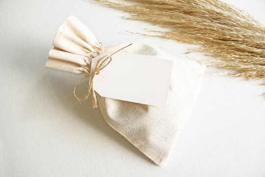 Blank white gift tag mockup