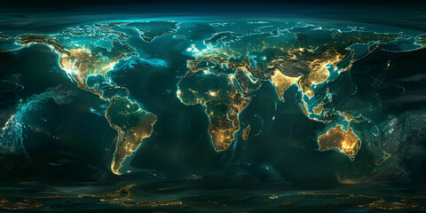 world map, concept of global network and connectivity, international data transfer and cyber technology