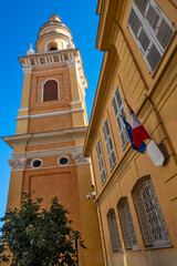 Panorama of Old town of Menton, France