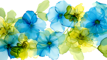 Watercolor floral illustration. Spring flowers, forget-me-not flowers on a white background.