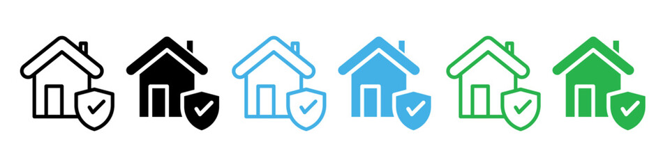 Obraz premium House insurance icon line art vector