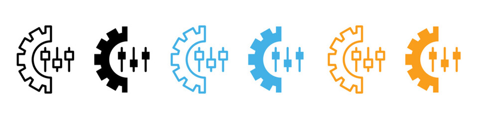 Mass customization icon line art vector