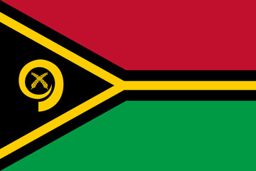 Vanuatu vector flag in official colors and 3:2 aspect ratio.