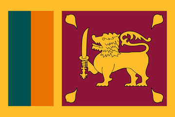 Sri Lanka vector flag in official colors and 3:2 aspect ratio.