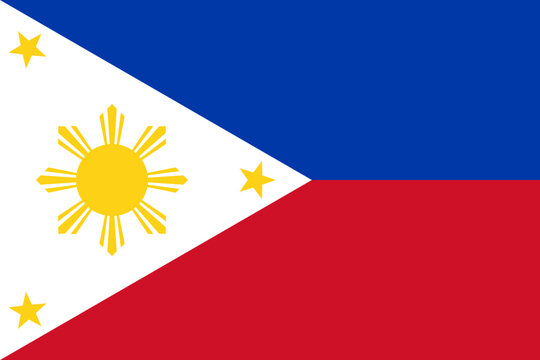 Philippines vector flag in official colors and 3:2 aspect ratio.