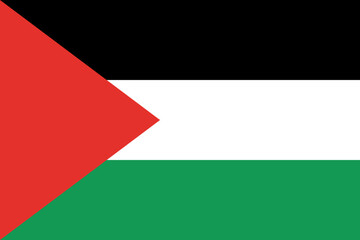 Palestine vector flag in official colors and 3:2 aspect ratio.