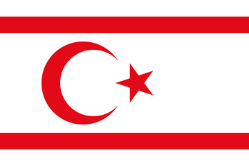 Northern Cyprus vector flag in official colors and 3:2 aspect ratio.