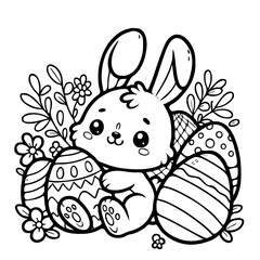 Easter bunny coloring page for holiday