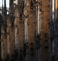 details of the exterior of Duomo di Milano