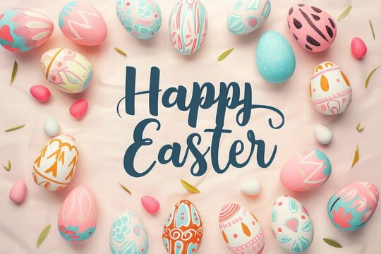 This festive design is perfect for Easter greetings, cards, invitations, packaging, and backgrounds.