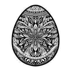Easter egg coloring page with intricate patterns