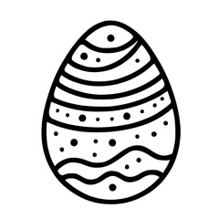 Easter egg coloring page with intricate patterns