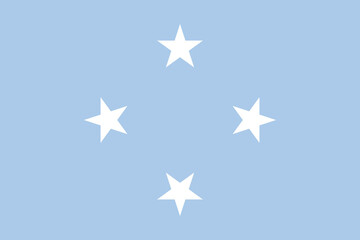 Federated States of Micronesia vector flag in official colors and 3:2 aspect ratio. - obrazy, fototapety, plakaty