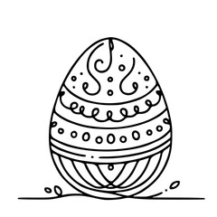 Easter egg coloring page with intricate patterns
