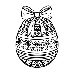 Easter egg coloring page with intricate patterns