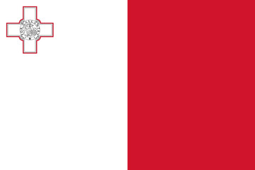 Malta vector flag in official colors and 3:2 aspect ratio.