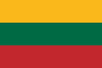 Lithuania vector flag in official colors and 3:2 aspect ratio.