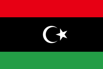 Libya vector flag in official colors and 3:2 aspect ratio.