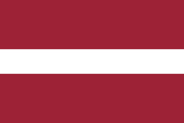Latvia vector flag in official colors and 3:2 aspect ratio.