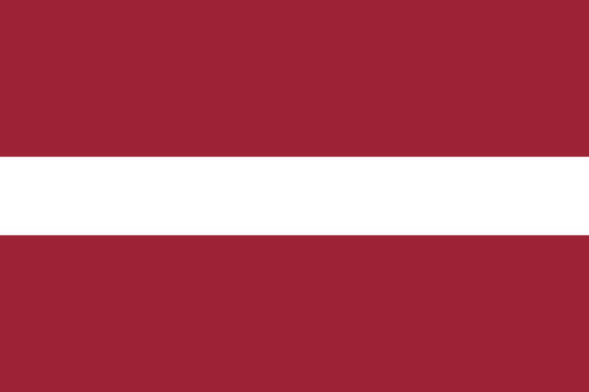 Latvia vector flag in official colors and 3:2 aspect ratio.
