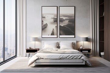 Luxurious Mini_malist Artwork in Modern Style Penthouse Bedroom Decor
