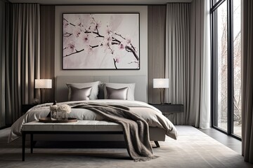 Luxurious Penthouse Bedroom Decor: Velvet Accents and a Touch of Luxury