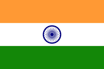 India vector flag in official colors and 3:2 aspect ratio.