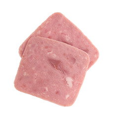 sliced boiled ham sausage isolated