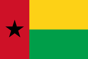 Guinea-Bissau vector flag in official colors and 3:2 aspect ratio.