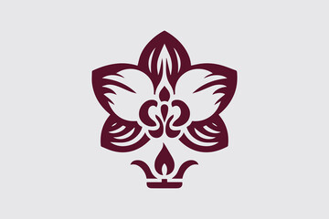 editable orchid logo is very suitable for company logos for women's purposes, elegant and graceful