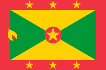 Grenada vector flag in official colors and 3:2 aspect ratio.