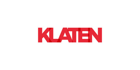 Klaten in the Indonesia emblem. The design features a geometric style, vector illustration with bold typography in a modern font. The graphic slogan lettering.