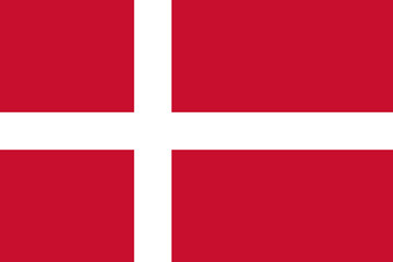 Denmark vector flag in official colors and 3:2 aspect ratio. - obrazy, fototapety, plakaty