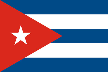 Cuba vector flag in official colors and 3:2 aspect ratio.