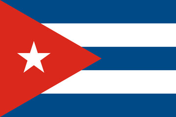 Cuba vector flag in official colors and 3:2 aspect ratio.