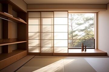Space-Optimizing Japanese Bedroom Decor: Minimalist Flair & Sliding Doors