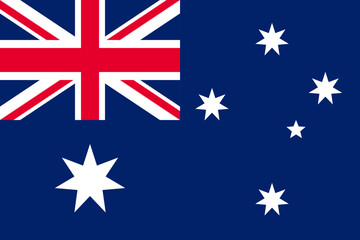 Australia vector flag in official colors and 3:2 aspect ratio. - obrazy, fototapety, plakaty