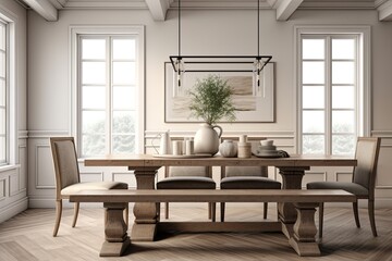 Neutral Millennial Farmhouse Secrets: Modern Dining Room Inspirations